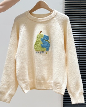Cartoon sweater embroidery tops for women