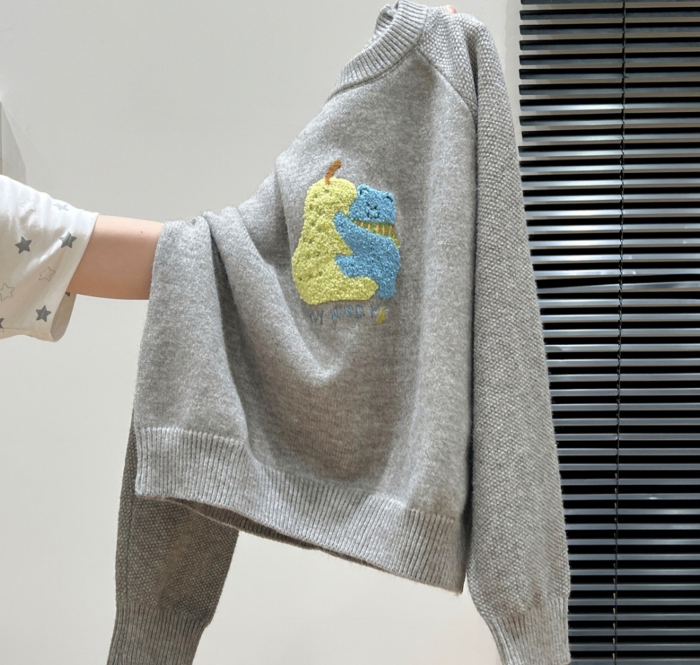 Cartoon sweater embroidery tops for women