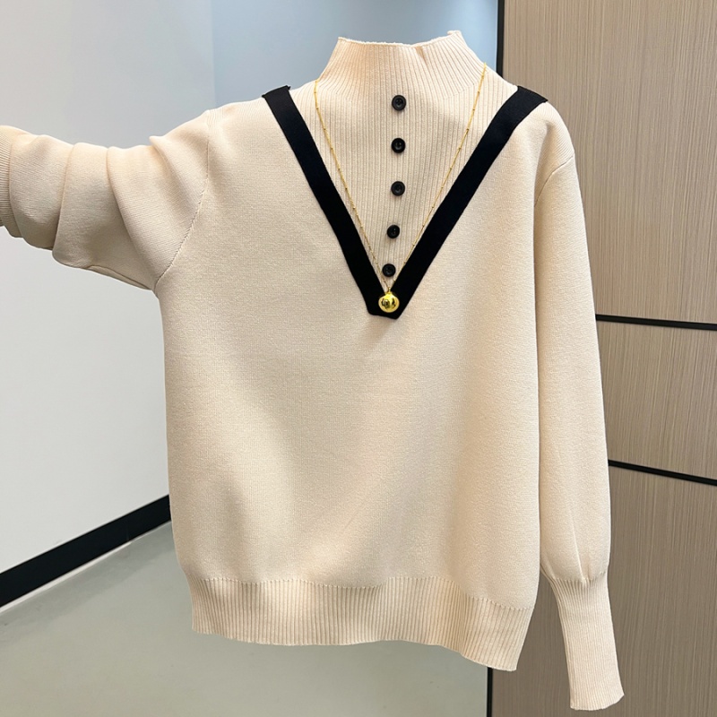 Inside the ride sweater high collar tops for women