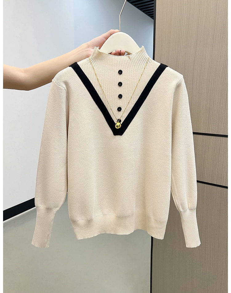 Inside the ride sweater high collar tops for women