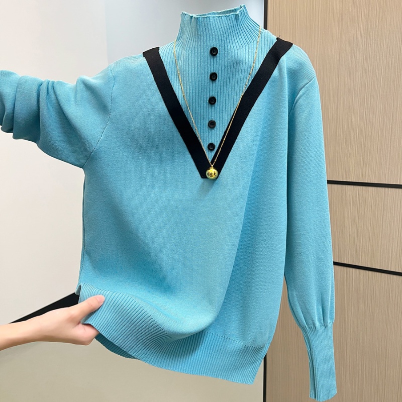 Inside the ride sweater high collar tops for women