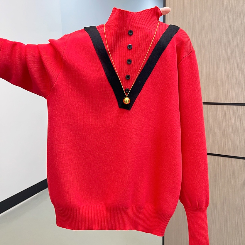 Inside the ride sweater high collar tops for women