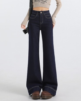 Loose winter flare pants denim long pants for women