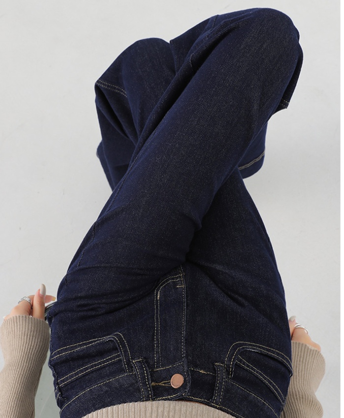 Loose winter flare pants denim long pants for women