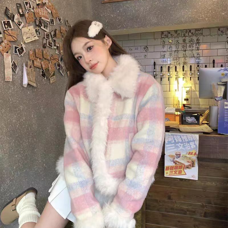 Woolen coat autumn and winter cotton coat for women