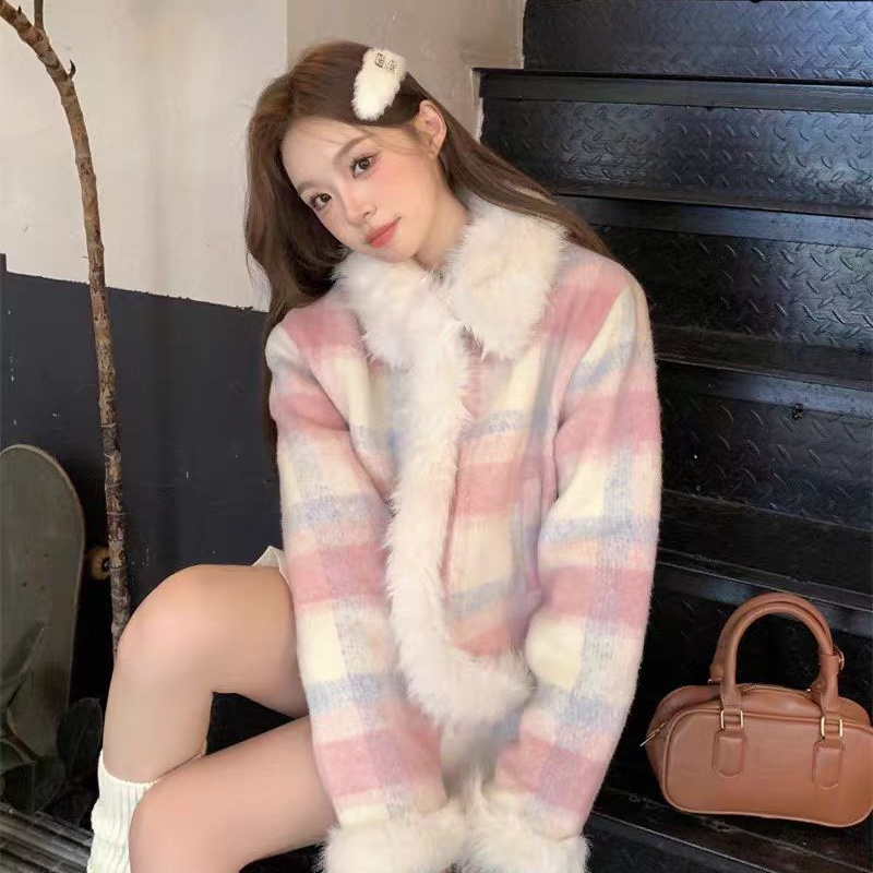 Woolen coat autumn and winter cotton coat for women
