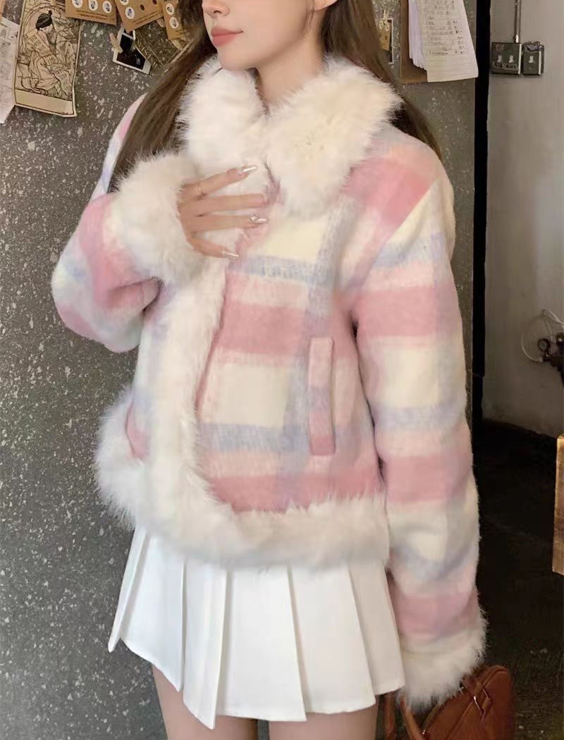 Woolen coat autumn and winter cotton coat for women