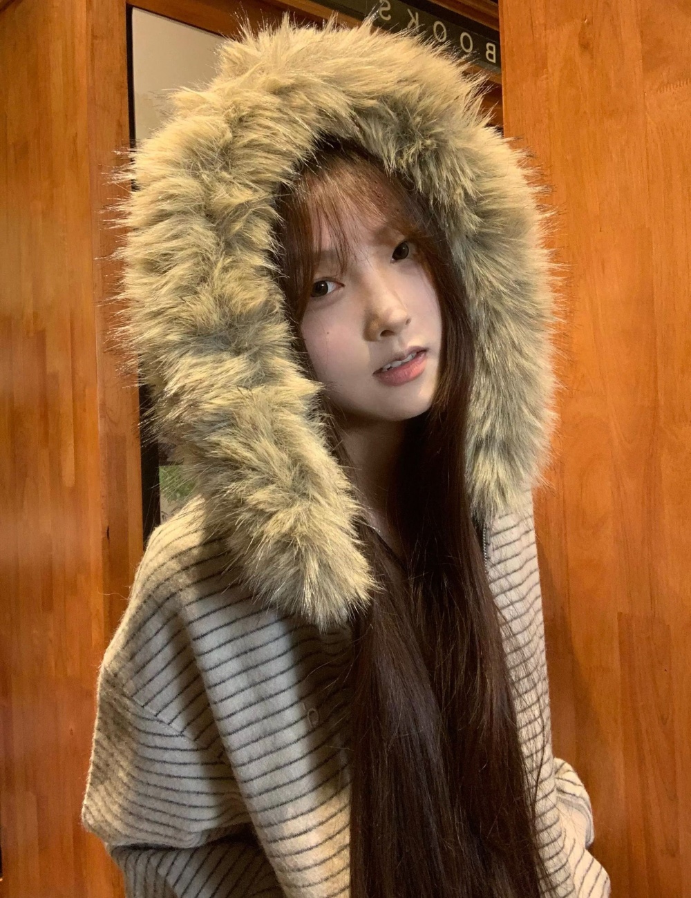 Fur collar plus velvet removable embroidery rabbit fur coat