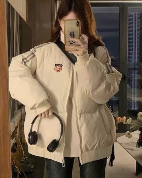 Couples down cold cotton coat thick stripe coat for women