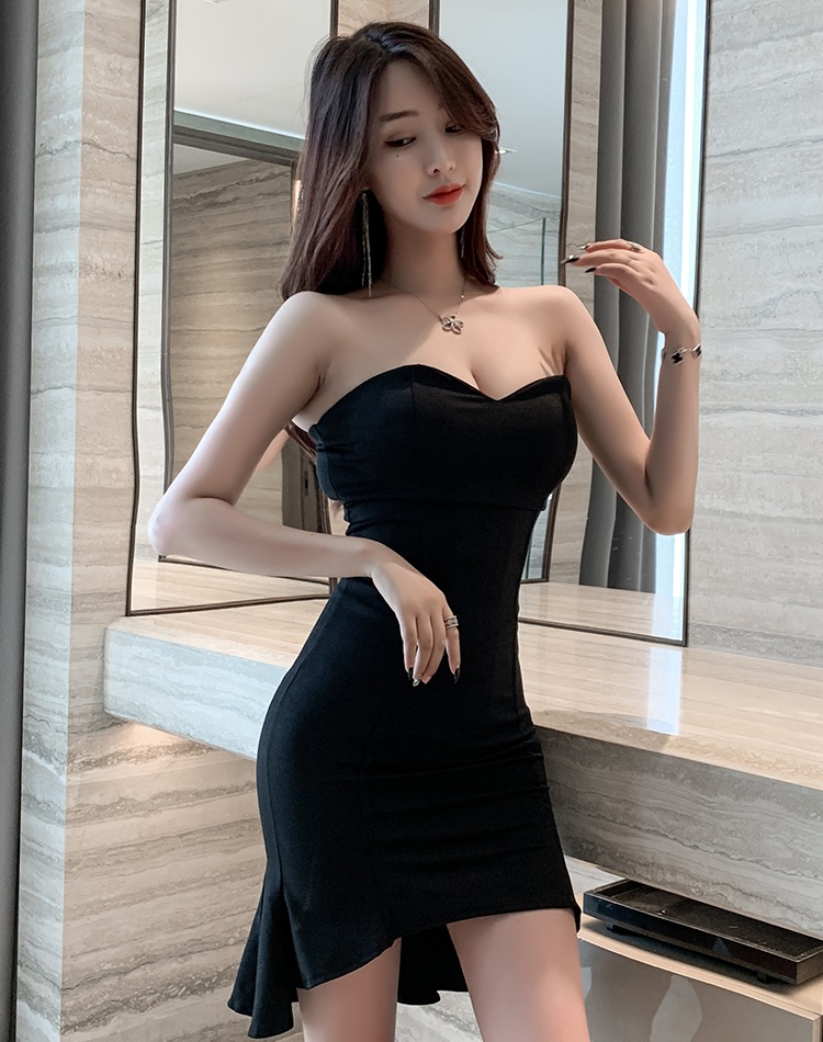 Package hip low-cut nightclub mermaid wrapped chest dress