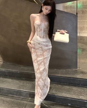 Banquet wrapped chest dress sexy ladies long dress