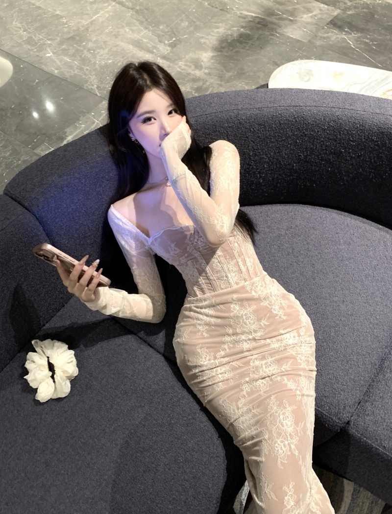 Package hip mermaid wrapped chest slim dress