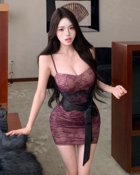 Splice package hip T-back temperament dress for women