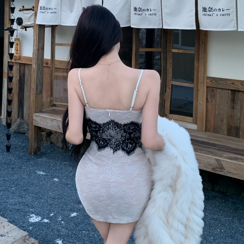 Splice package hip T-back temperament dress for women