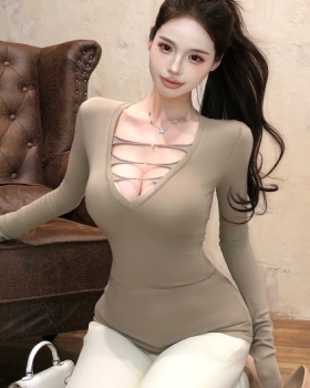 Tight T-shirt sexy bottoming shirt for women