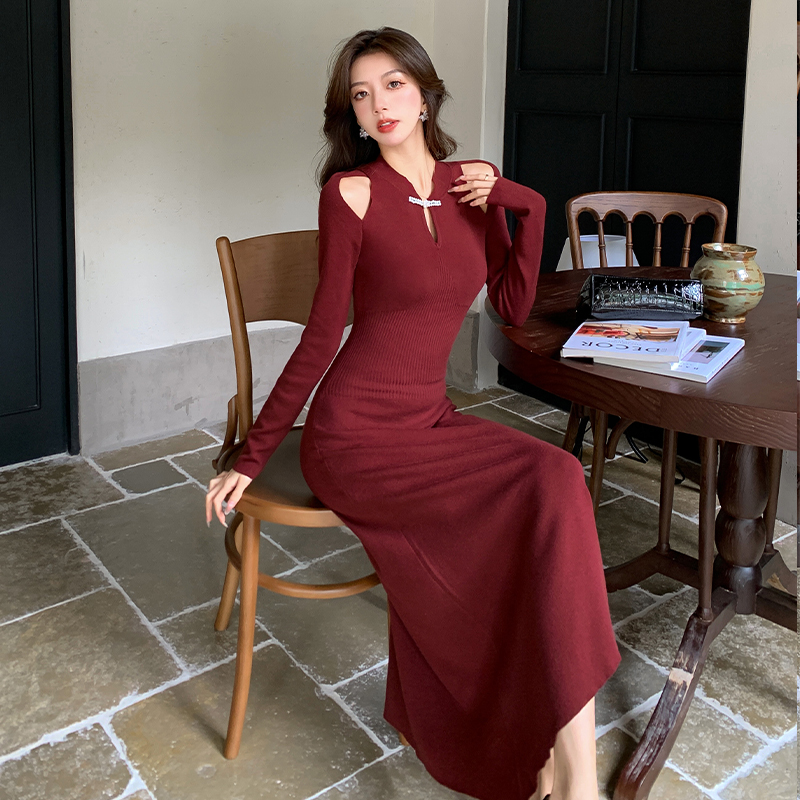 Autumn and winter bottoming dress Pseudo-two sweater