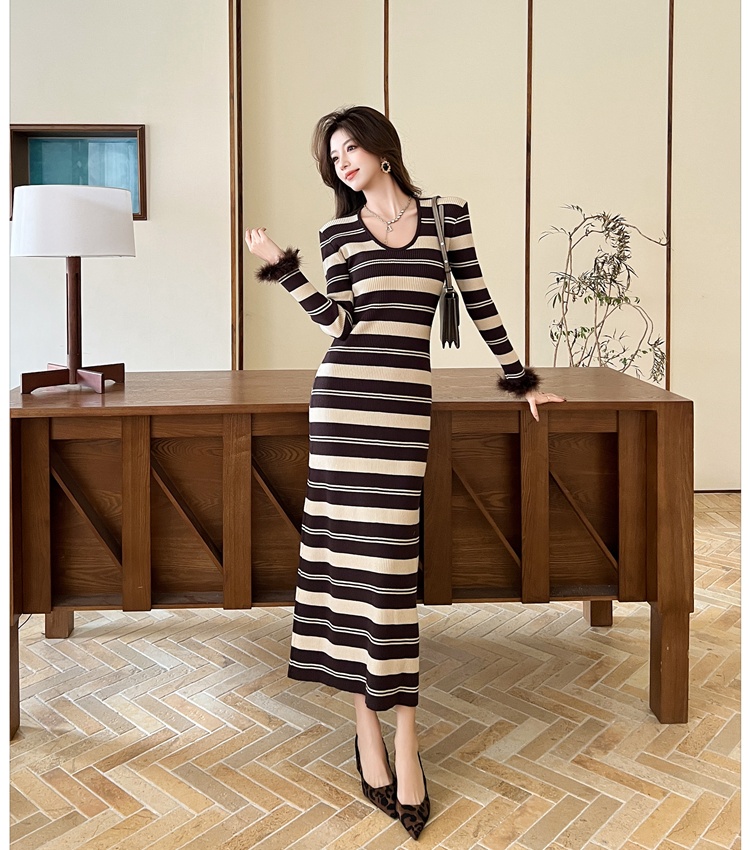 Autumn and winter lazy long dress cuff sweater for women