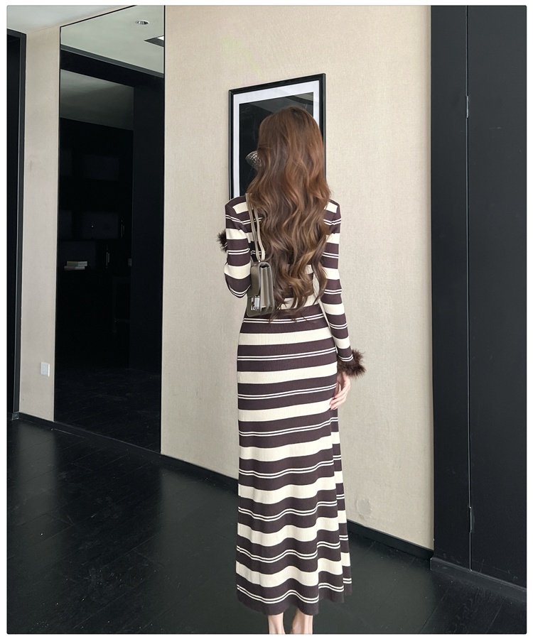 Autumn and winter lazy long dress cuff sweater for women