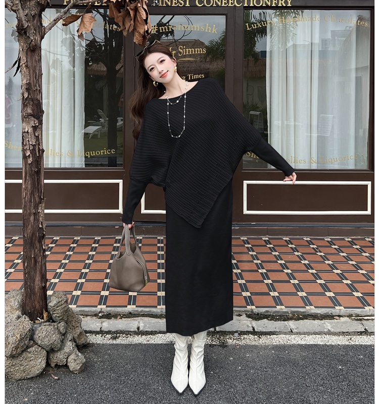 Loose Korean style sweater lazy slim tops 2pcs set