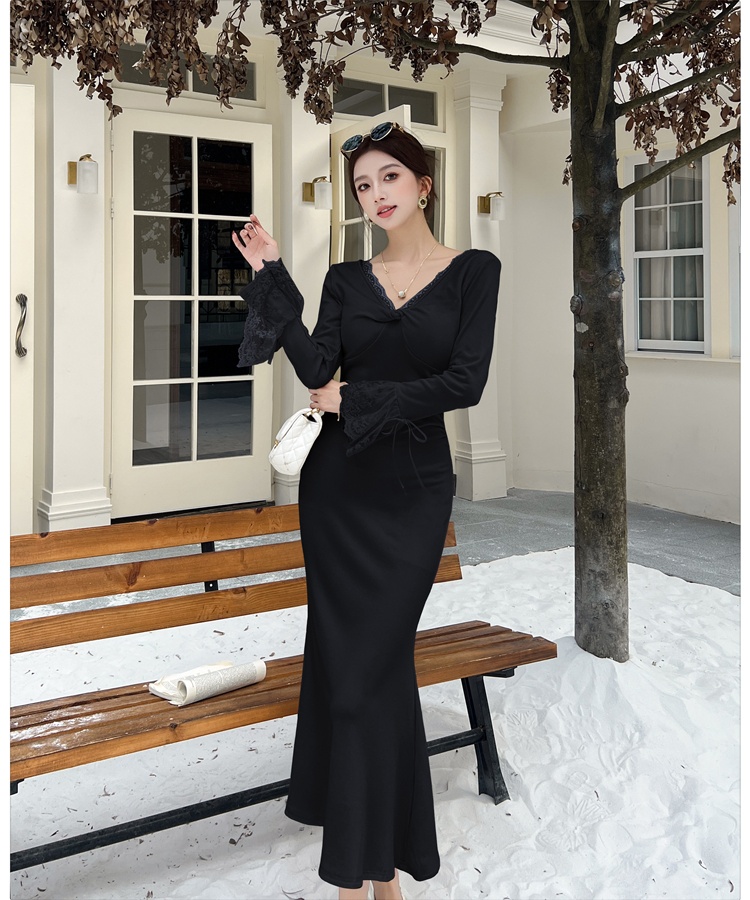 Enticement mermaid long dress slim tender dress