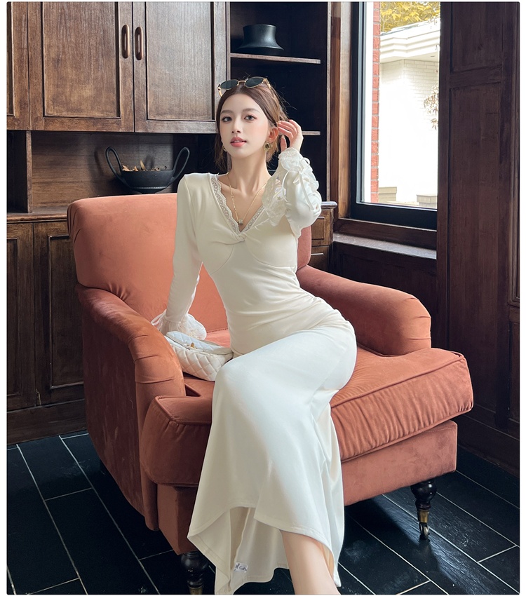 Enticement mermaid long dress slim tender dress