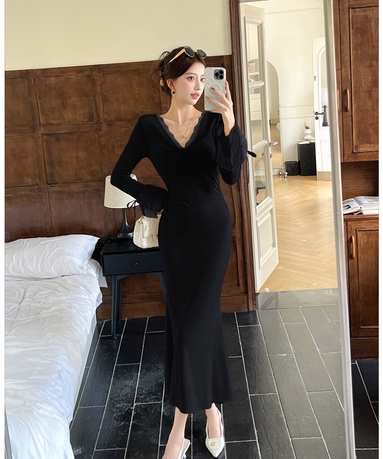 Enticement mermaid long dress slim tender dress