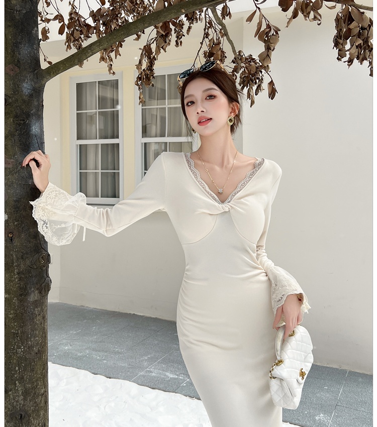 Enticement mermaid long dress slim tender dress