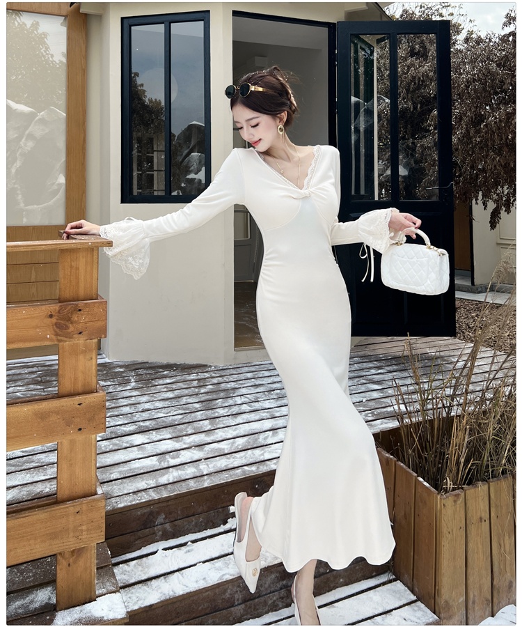 Enticement mermaid long dress slim tender dress