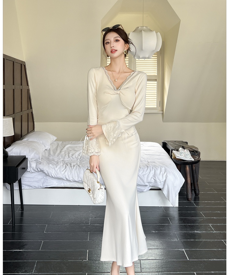 Enticement mermaid long dress slim tender dress