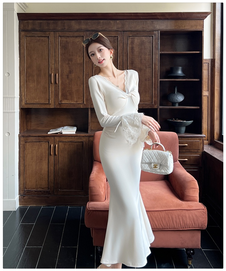 Enticement mermaid long dress slim tender dress