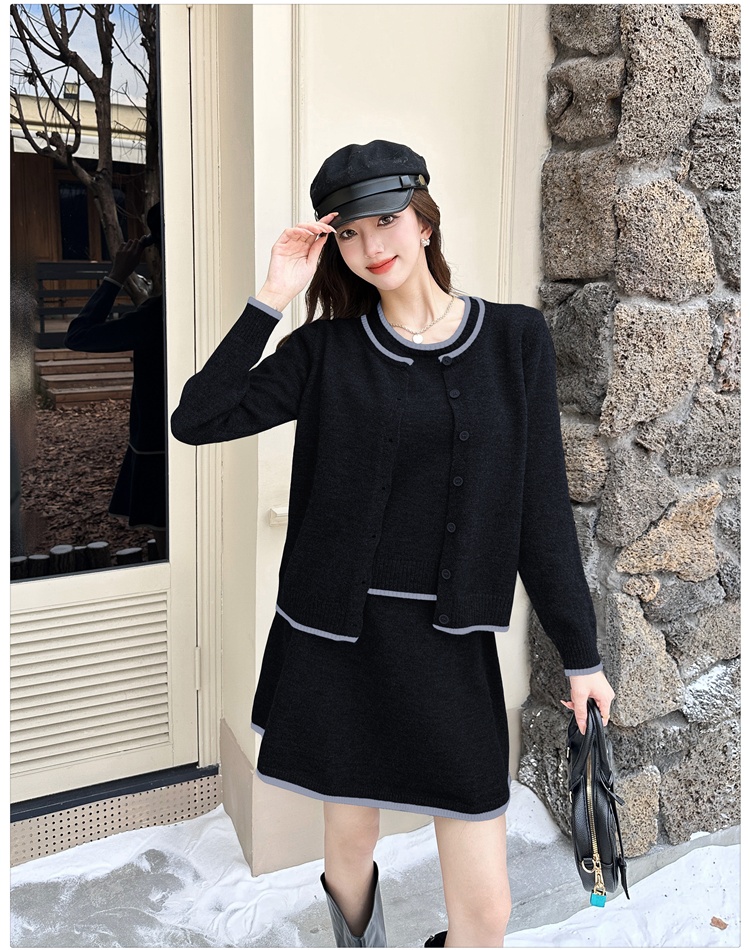 Chanelstyle cardigan sweater 3pcs set for women