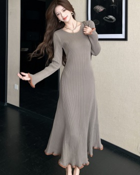Slim knitted sweater dress autumn and winter dress for women