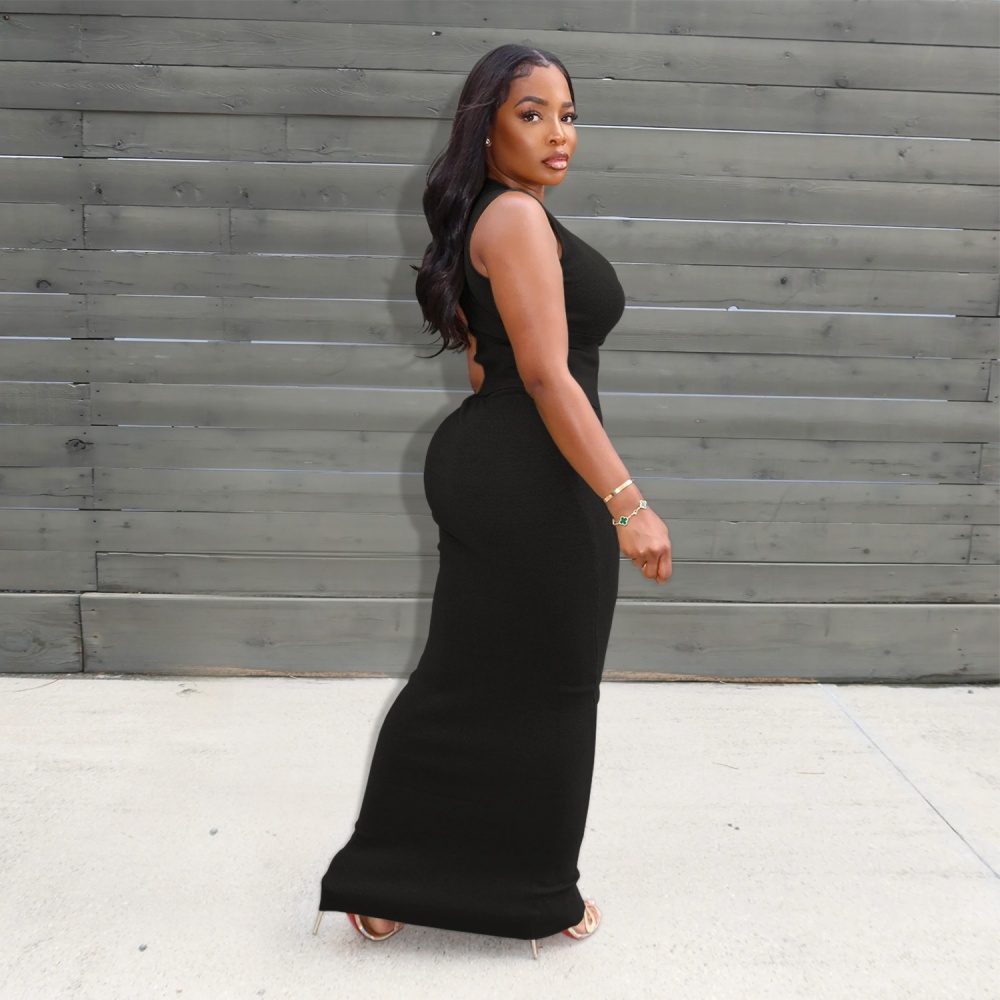 Fashion pure tops buckle Casual long skirt 2pcs set