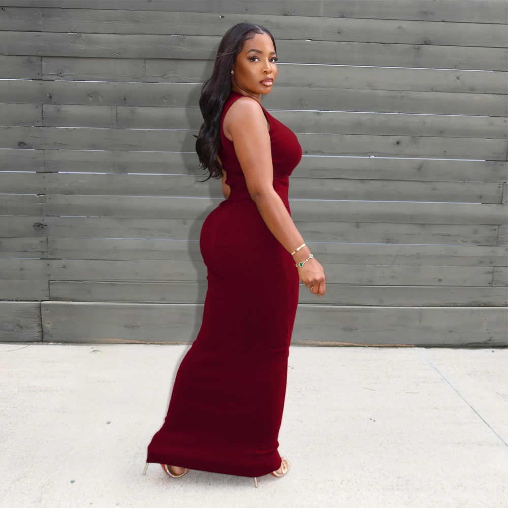 Fashion pure tops buckle Casual long skirt 2pcs set