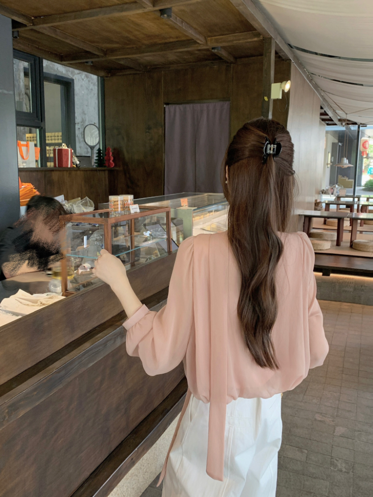 Splice temperament short tops retro tender lace shirt