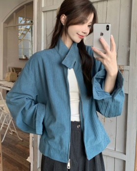 Korean style cstand collar coat loose tops for women