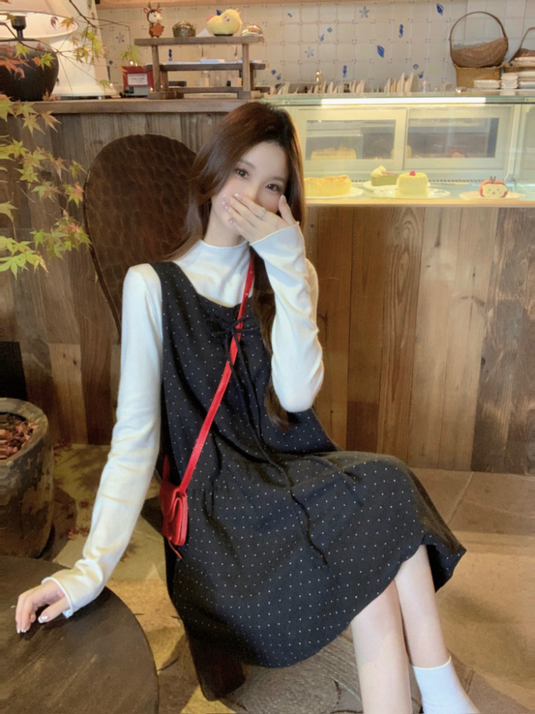 Slim all-match show young sleeveless dress for women