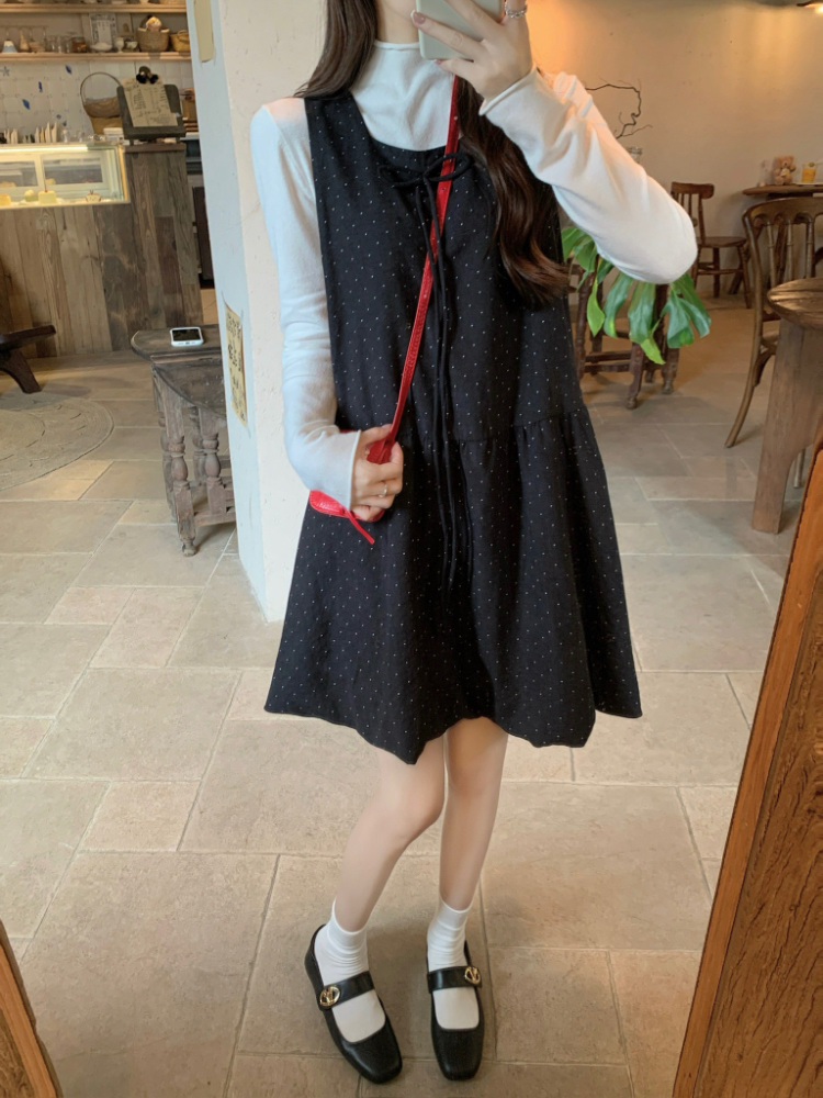 Slim all-match show young sleeveless dress for women