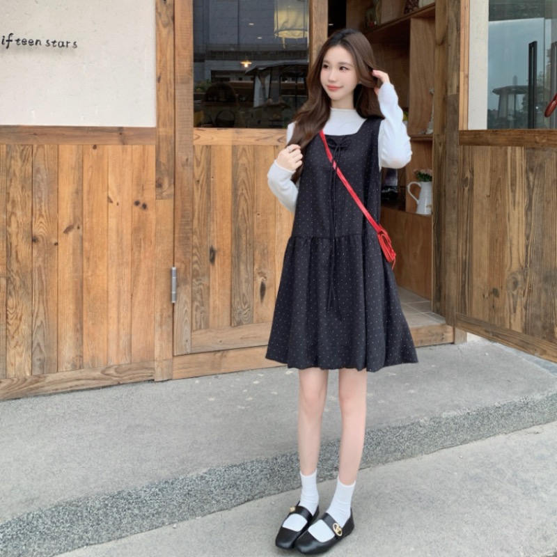 Slim all-match show young sleeveless dress for women