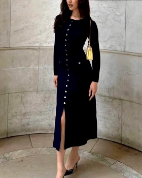 France style long dress knitted dress