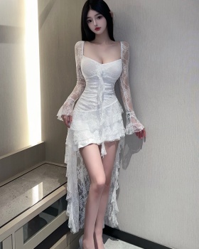 Long sleeve lace dress perspective long dress for women