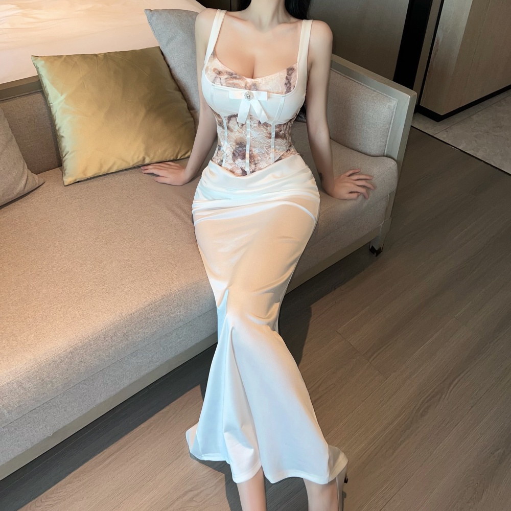 Sleeveless sexy long dress spicegirl formal dress 2pcs set