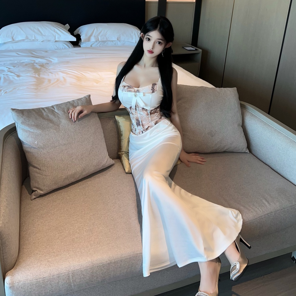 Sleeveless sexy long dress spicegirl formal dress 2pcs set