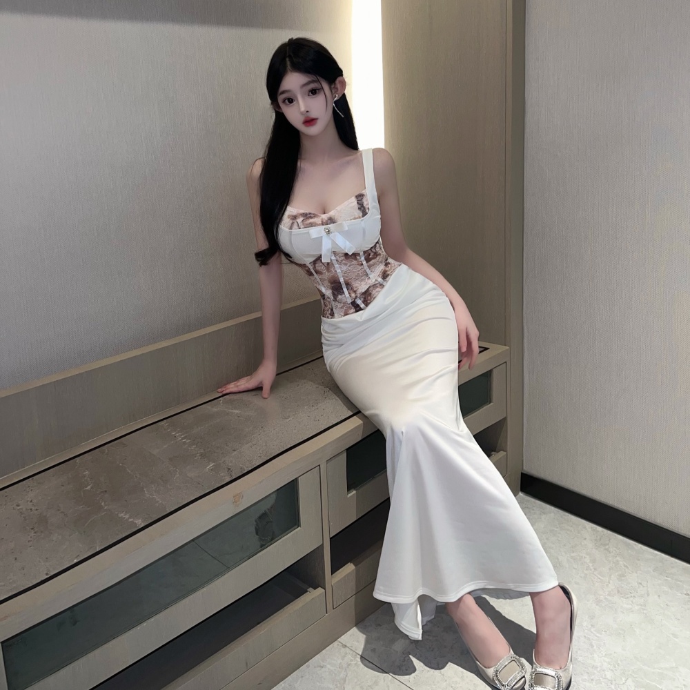 Sleeveless sexy long dress spicegirl formal dress 2pcs set