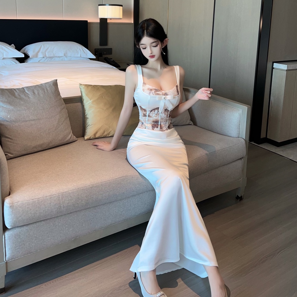 Sleeveless sexy long dress spicegirl formal dress 2pcs set