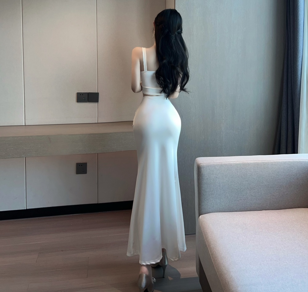 Sleeveless sexy long dress spicegirl formal dress 2pcs set