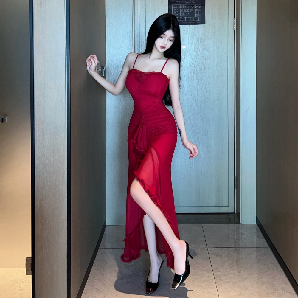 Sexy spicegirl dress travel red formal dress for women