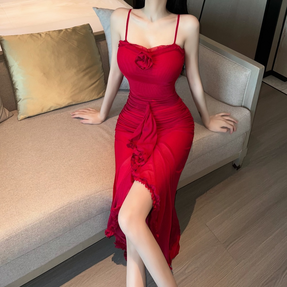 Sexy spicegirl dress travel red formal dress for women
