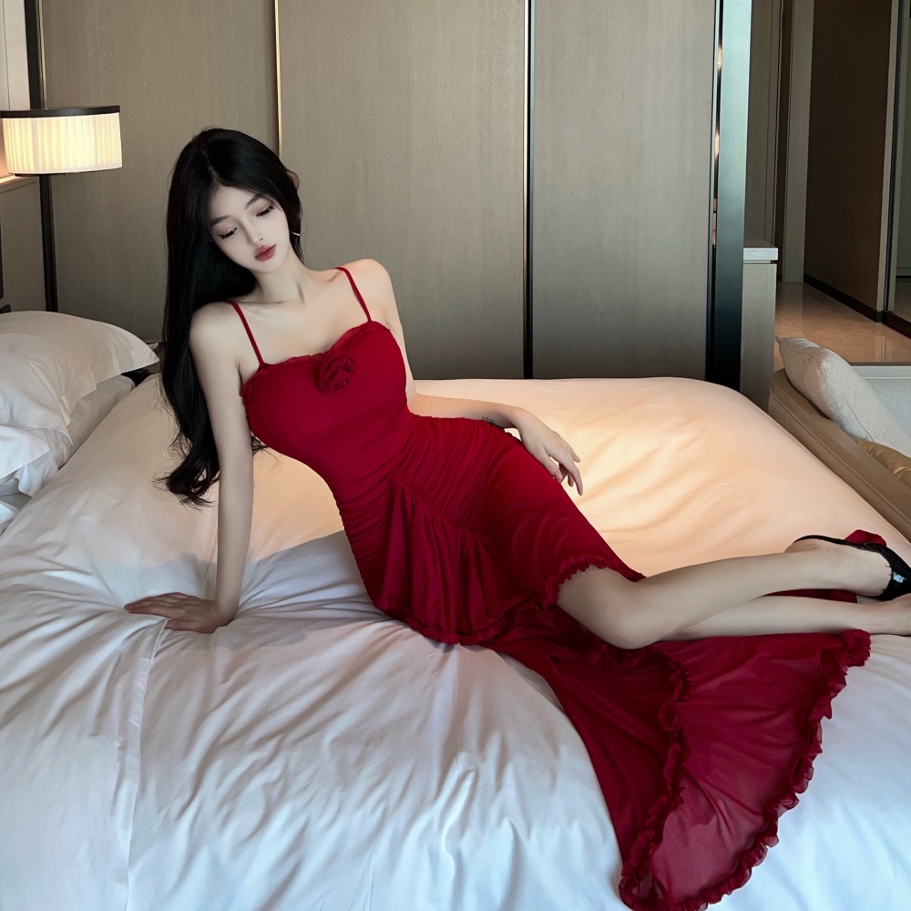 Sexy spicegirl dress travel red formal dress for women