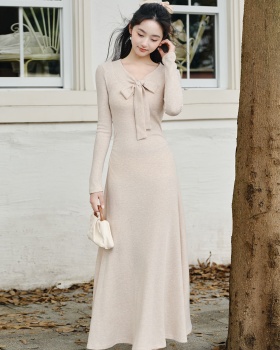 Long sleeve frenum knitted dress